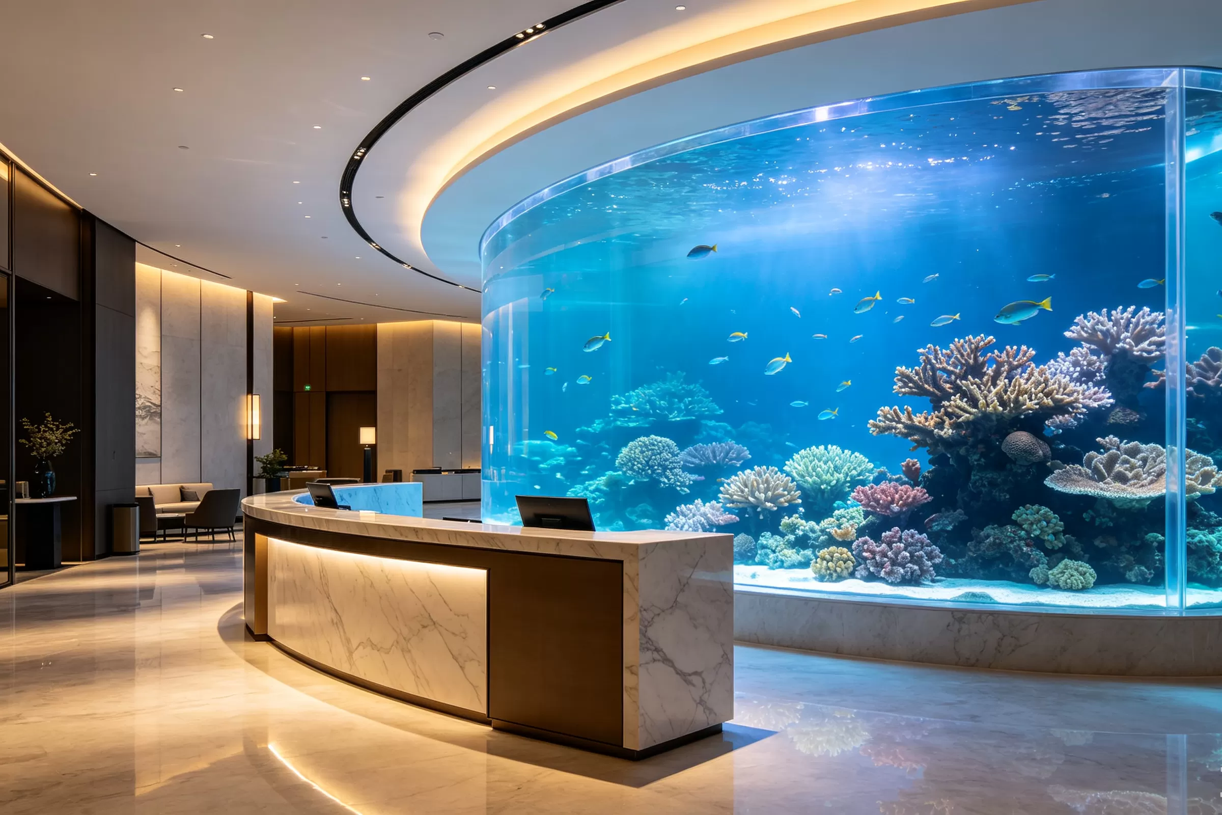 2026 Customized commercial Large Acrylic fish tank solution, full-process analysis of Hotel lobby and restaurant seafood Pool projects