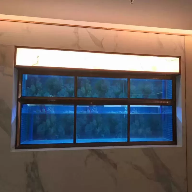 Customized double-layer partition catering seafood tank embedded in the wall