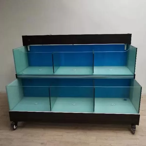 Customized double-layer wheeled three-compartment commercial catering seafood tank