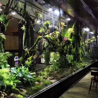 Customized long indoor rainforest landscape ecological fish tanks